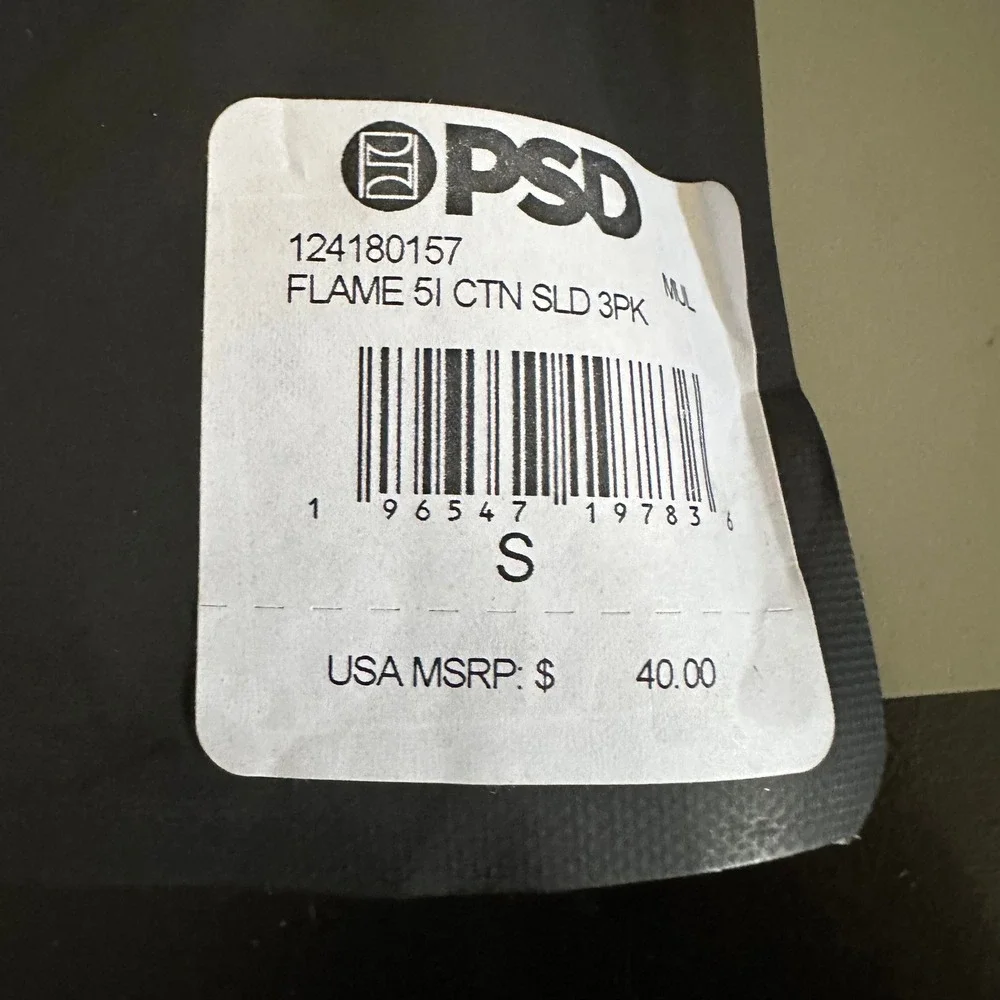 PSD Underwear Mens Classic Cotton 3-Pack Premium Boxer Briefs Flame 124180157 S